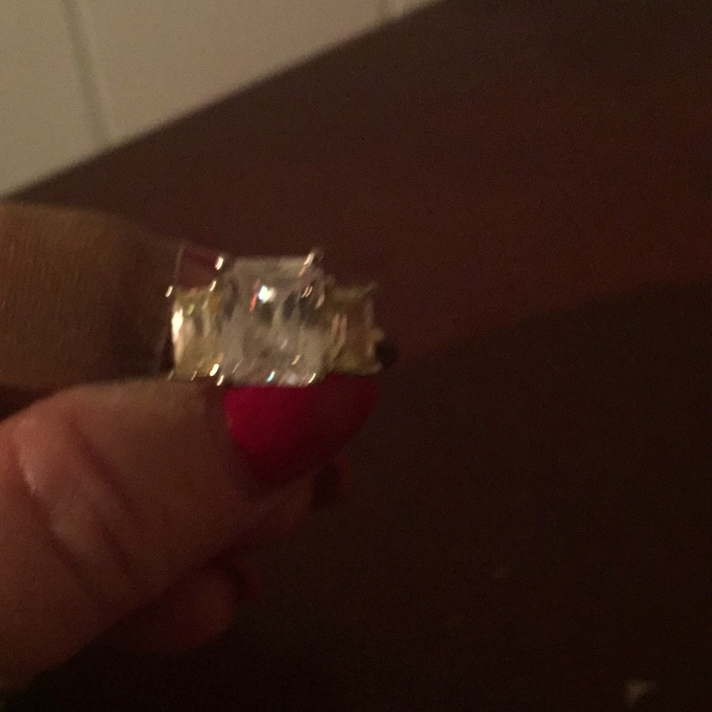 Diamonique 3 stone ring. Size 7